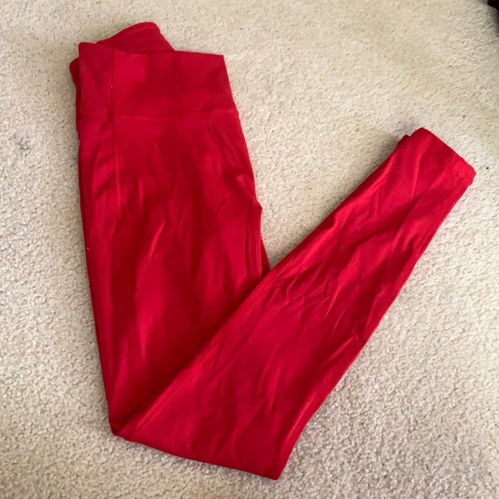 Red Fabletics Running Leggings